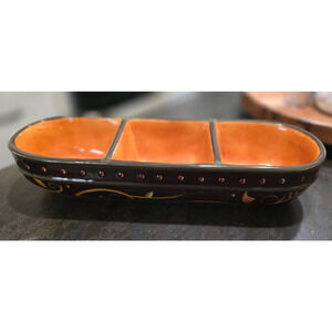 DEMDACO "Chocolate Berries" by Deb Hrabik 14" 3 Section Condiment Tray
